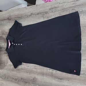 Lilly Pulitzer Polo Style Short Sleeve Pique Shirt Dress in Black
